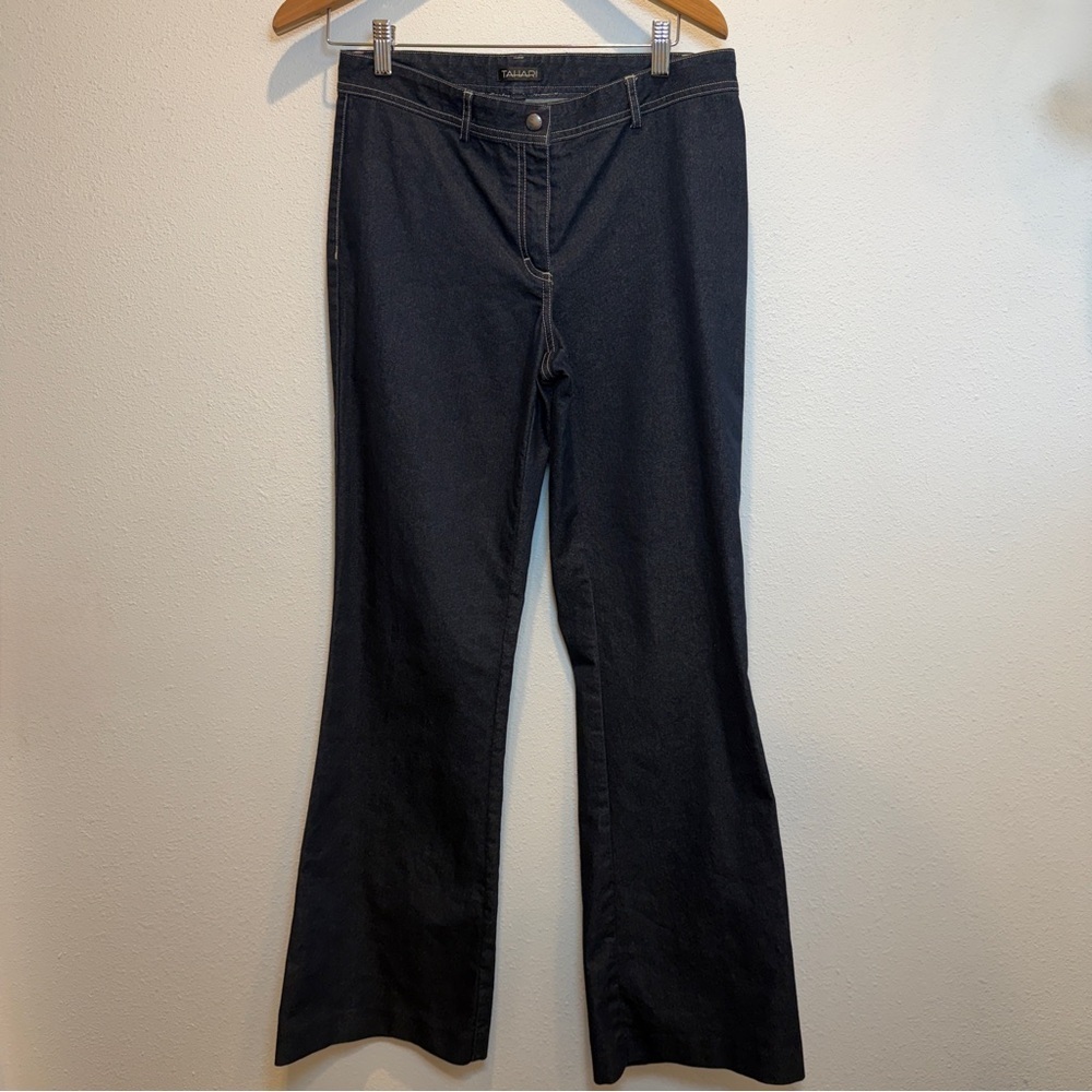 Tahari Indigo Denim Jeans wide leg